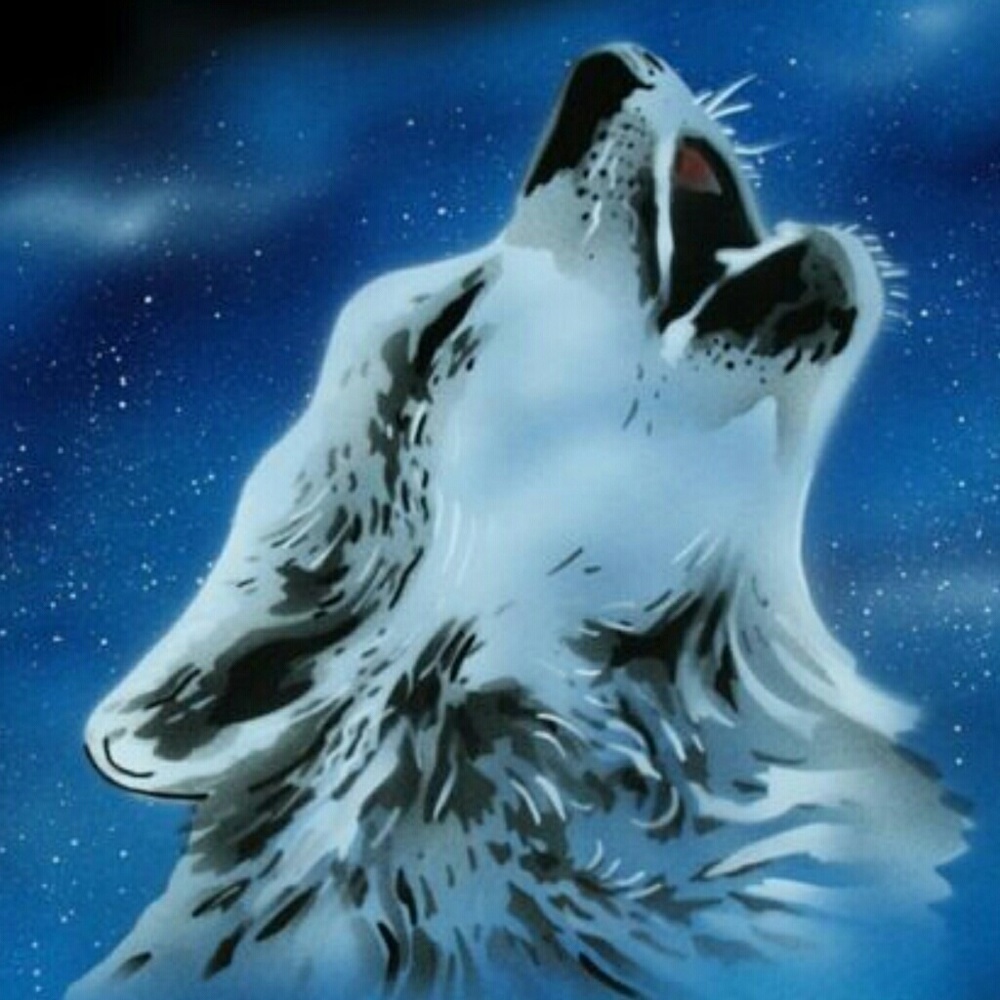 HOWLING WOLF Airbrushed T-shirt Custom Made